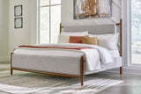 Furniture City - MS - Ashley Furniture - Lyncott Bedroom - Queen Upholstered Panel Bed / Brown - B615B2