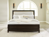 Furniture City - MS - Ashley Furniture - Neymorton Bedroom - Queen Upholstered Panel Bed / Dark Grayish Brown - B618B2