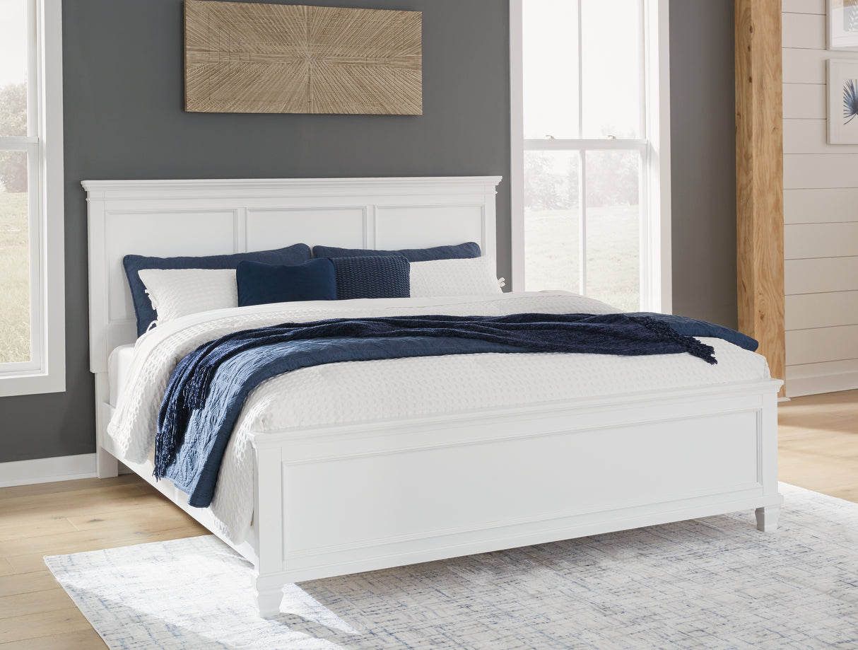 Furniture City - MS - Ashley Furniture - Fortman Bedroom - King Panel Bed / White - B680B4