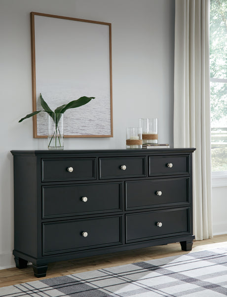 Furniture City - MS - Ashley Furniture - Lanolee Bedroom - California King Panel Storage Bed / Black - B687B20