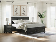 Furniture City - MS - Ashley Furniture - Lanolee Bedroom - California King Panel Storage Bed / Black - B687B20
