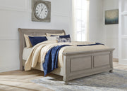 Furniture City - MS - Ashley Furniture - Lettner Bedroom - King Sleigh Bed / Light Gray - B733B34