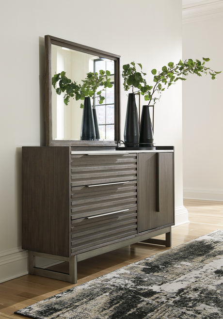 Furniture City - MS - Ashley Furniture - Arkenton Bedroom - Two Drawer Night Stand / Grayish Brown/White - B786-92