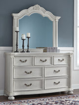 Furniture City - MS - Ashley Furniture - Montelaine Bedroom - Dresser and Mirror / Antique White - B795B1