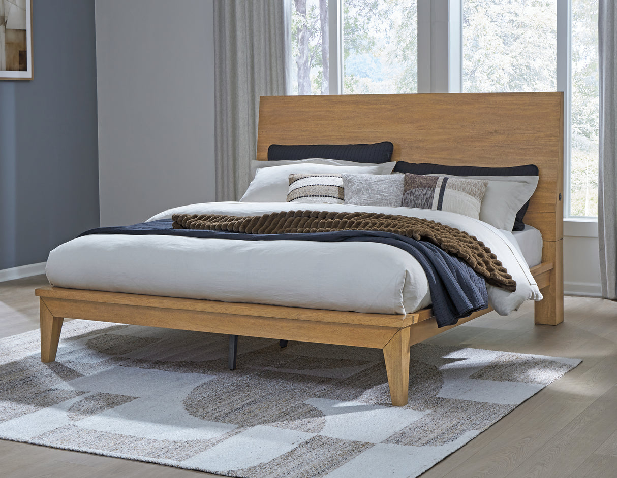Furniture City - MS - Ashley Furniture - Sherbana Bedroom - Queen Panel Bed / Light Brown - B833B2