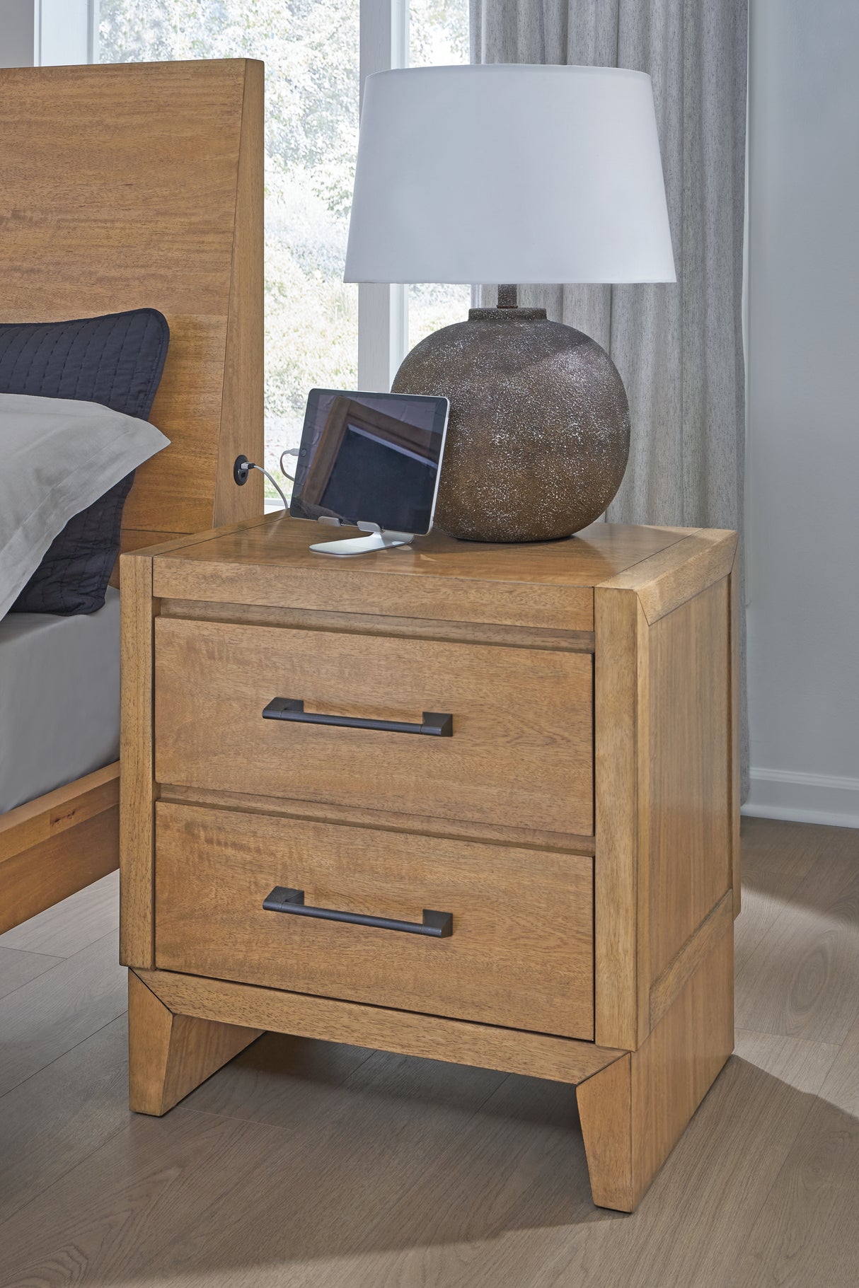 Furniture City - MS - Ashley Furniture - Sherbana Bedroom - Two Drawer Night Stand / Light Brown - B833-92