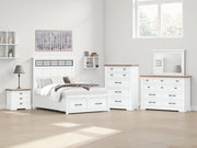 Furniture City - MS - Ashley Furniture - Ashbryn Bedroom - Queen Panel Storage Bed / White/Natural - B844B2