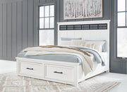 Furniture City - MS - Ashley Furniture - Ashbryn Bedroom - King Panel Storage Bed / White/Natural - B844B4