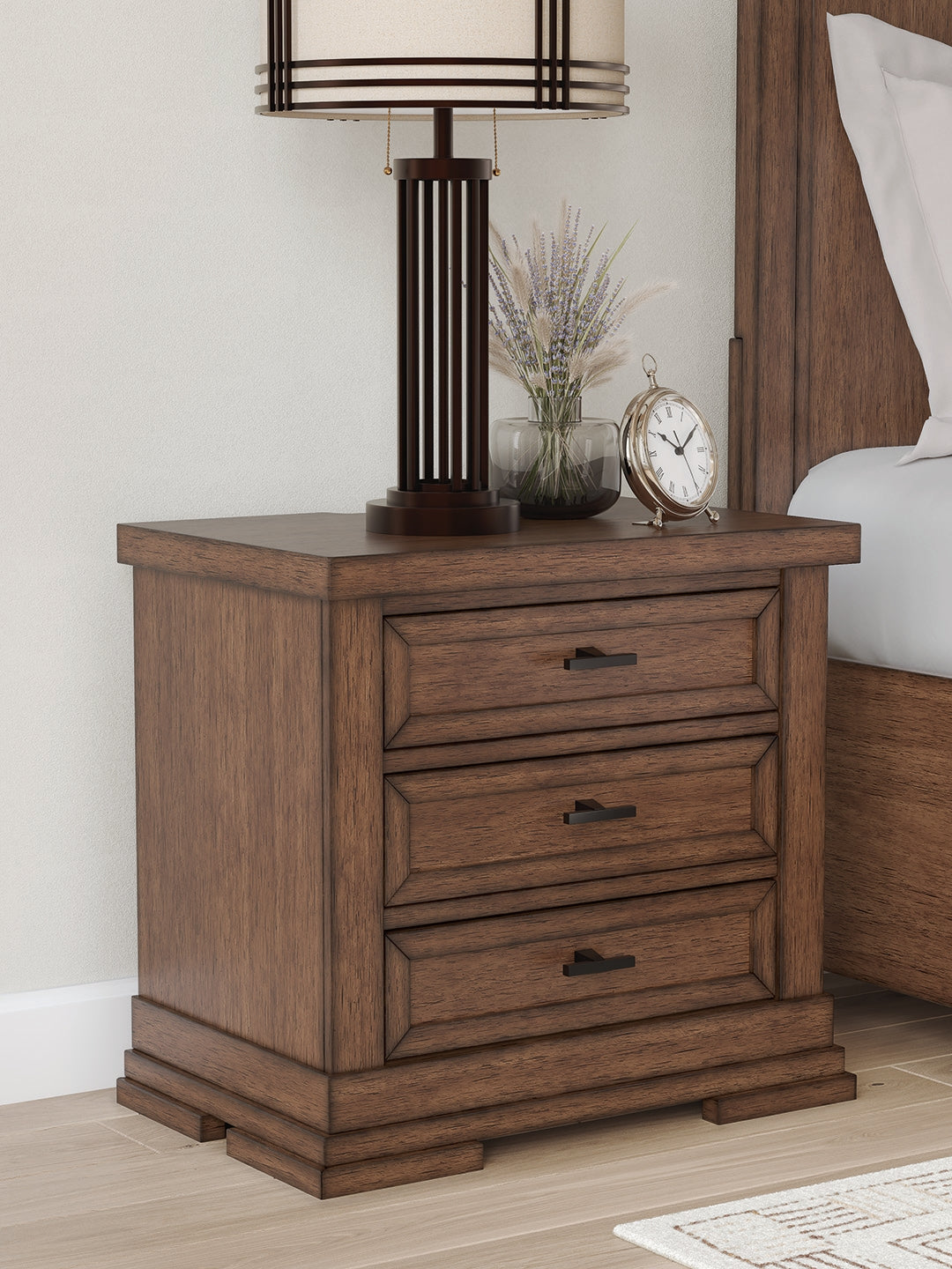 Furniture City - MS - Ashley Furniture - Taffenbrook Bedroom - California King Panel Storage Bed / Medium Brown - B849B5