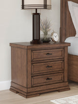 Furniture City - MS - Ashley Furniture - Taffenbrook Bedroom - California King Panel Storage Bed / Medium Brown - B849B5