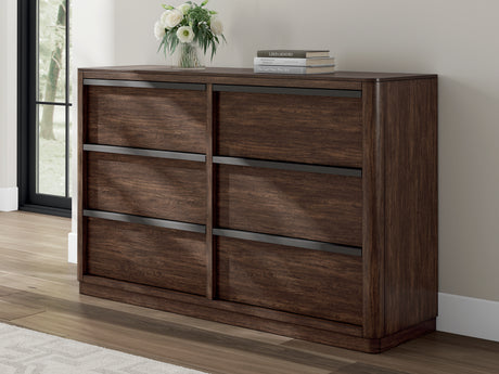 Furniture City - MS - Ashley Furniture - Dilenno Bedroom - California King Upholstered Panel Bed / Dark Brown - PCB857B9