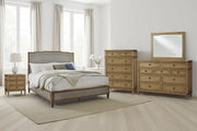 Furniture City - MS - Ashley Furniture - Sharlance Bedroom - Queen Upholstered Panel Bed / Green/Brown - B895B2