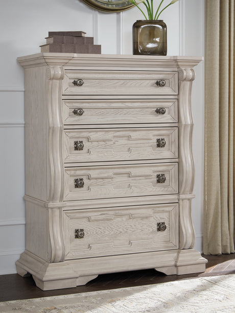 Furniture City - MS - Ashley Furniture - Bruchandi Bedroom - California King Upholstered Panel Bed / Antique White - PCB948B5