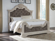 Furniture City - MS - Ashley Furniture - Bruchandi Bedroom - King Upholstered Panel Bed / Antique White - PCB948B4