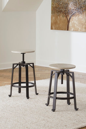 Furniture City - MS - Ashley Furniture - Karisslyn Dining Room - Counter Height Stool (Set of 2) / Whitewash/Black - D336-024X2