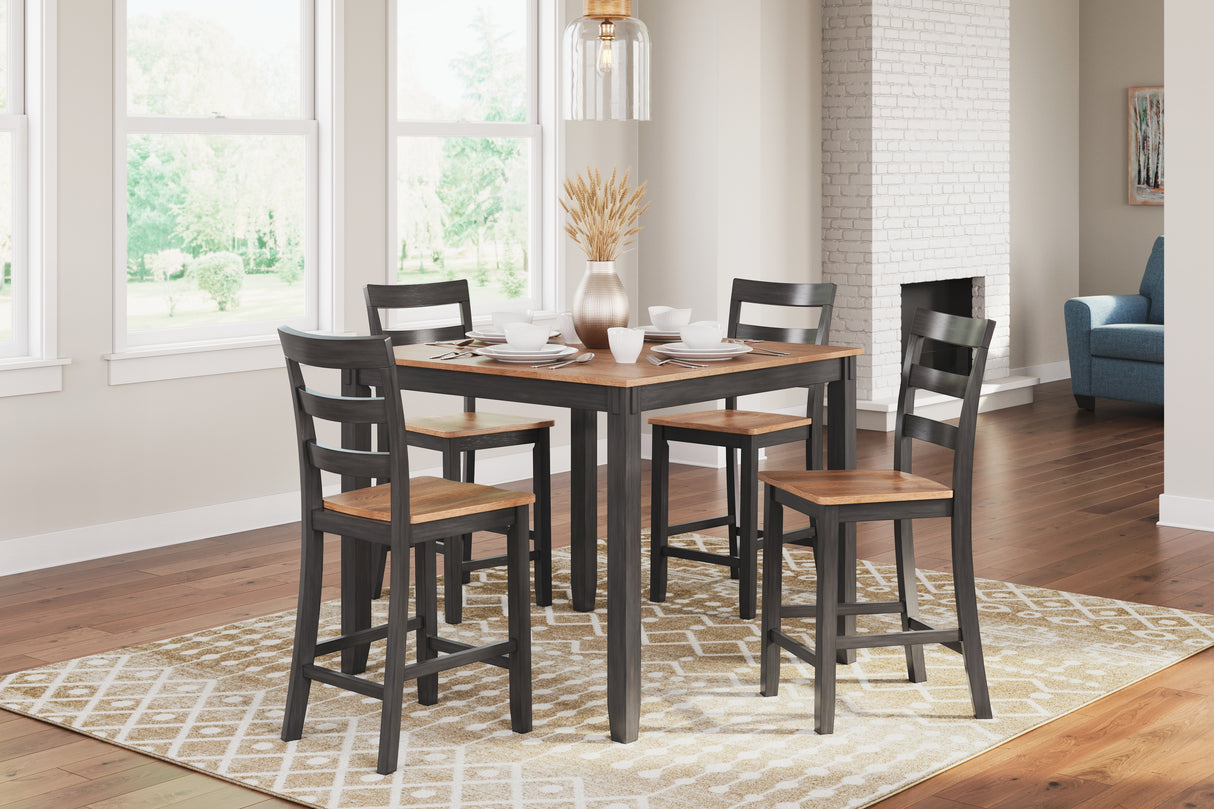 Furniture City - MS - Ashley Furniture - Gesthaven Dining Room - DRM Counter Table Set (5/CN) / Natural/Brown - D396-223