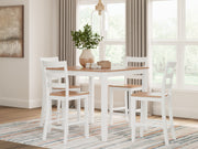 Furniture City - MS - Ashley Furniture - Gesthaven Dining Room - DRM Counter Table Set (5/CN) / Natural/White - D398-223