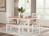 Furniture City - MS - Ashley Furniture - Gesthaven Dining Room - Dining Room Table Set (6/CN) / Natural/White - D398-325