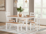 Furniture City - MS - Ashley Furniture - Gesthaven Dining Room - Dining Room Table Set (6/CN) / Natural/White - D398-325