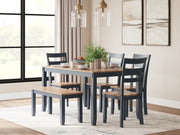 Furniture City - MS - Ashley Furniture - Gesthaven Dining Room - Dining Room Table Set (6/CN) / Natural/Blue - D399-325