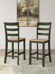 Furniture City - MS - Ashley Furniture - Gesthaven Dining Room - Counter Height Barstool (Set of 2) / Natural/Green - D401-124X2