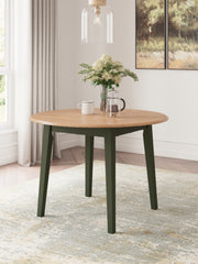 Furniture City - MS - Ashley Furniture - Gesthaven Dining Room - Round DRM Drop Leaf Table / Natural/Green - D401-15
