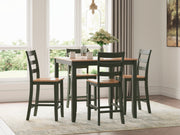 Furniture City - MS - Ashley Furniture - Gesthaven Dining Room - DRM Counter Table Set (5/CN) / Natural/Green - D401-223