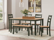 Furniture City - MS - Ashley Furniture - Gesthaven Dining Room - Dining Room Table Set (6/CN) / Natural/Green - D401-325