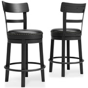 Furniture City - MS - Ashley Furniture - Valebeck Dining Room - UPH Swivel Barstool (1/CN) / Black - D546-624