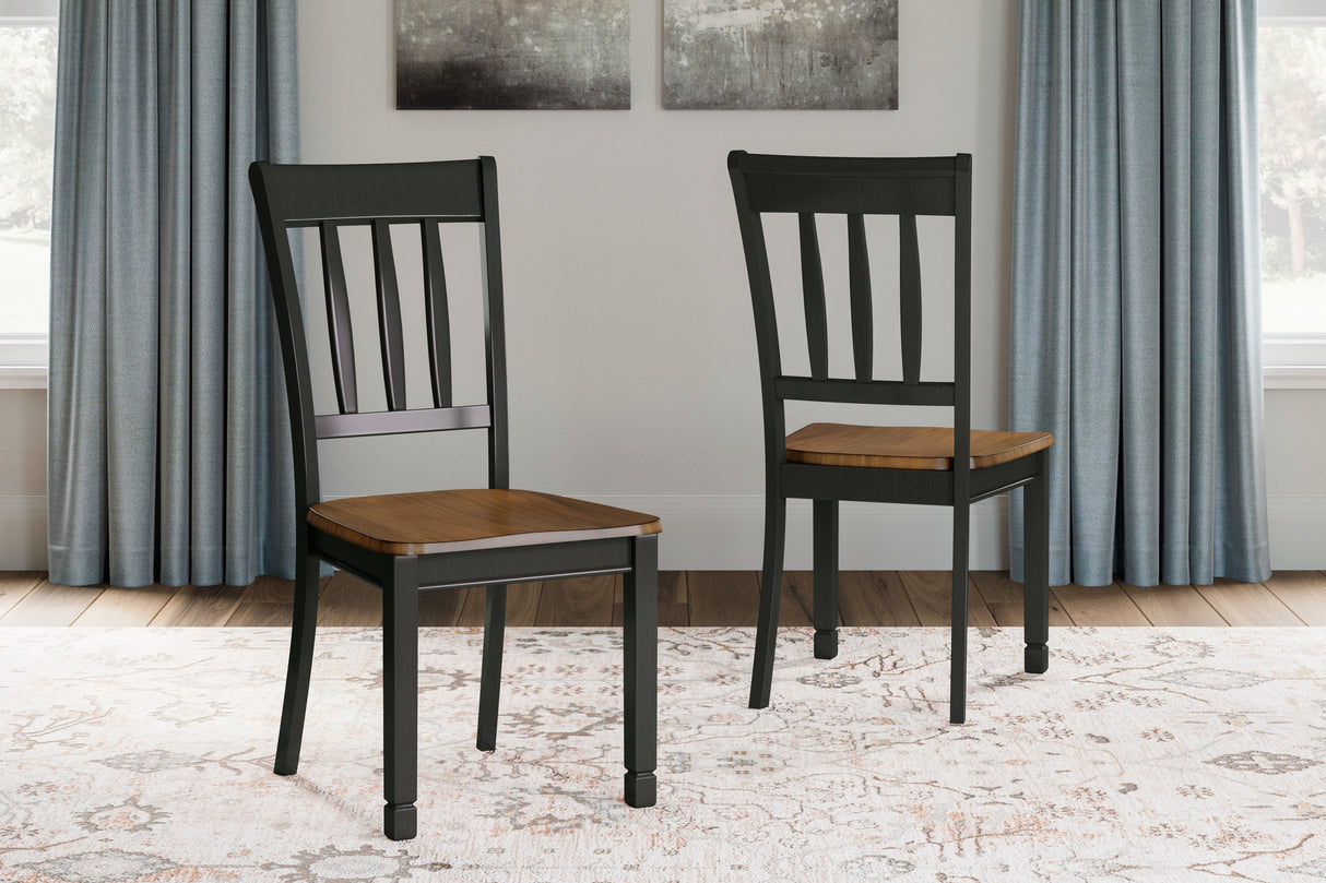 Furniture City - MS - Ashley Furniture - Owingsville Dining Room - Dining Chair (Set of 2) / Black/Brown - D580-02X2