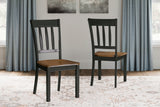 Furniture City - MS - Ashley Furniture - Owingsville Dining Room - Dining Chair (Set of 2) / Black/Brown - D580-02X2