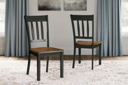 Furniture City - MS - Ashley Furniture - Owingsville Dining Room - Dining Chair (Set of 2) / Black/Brown - D580-02X2