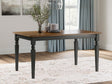 Furniture City - MS - Ashley Furniture - Owingsville Dining Room - Large Dining Room Bench / Black/Brown - D580-00
