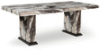 Furniture City - MS - Ashley Furniture - Jeshina Dining Table - Dining Table / Dark Brown/Beige - PCD581D4