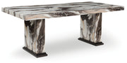 Furniture City - MS - Ashley Furniture - Jeshina Dining Table - Dining Table / Dark Brown/Beige - PCD581D4