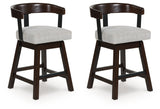 Furniture City - MS - Ashley Furniture - Haddigan Dining Room - Counter Height Barstool (Set of 2) / Dark Brown - D596-224X2