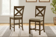 Furniture City - MS - Ashley Furniture - Moriville Dining Room - Counter Height Bar Stool (Set of 2) / Beige - D631-124X2