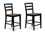 Furniture City - MS - Ashley Furniture - Wildenauer Dining Room - Counter Height Barstool (Set of 2) / Brown/Black - D634-124X2