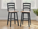 Furniture City - MS - Ashley Furniture - Wildenauer Dining Room - Bar Height Barstool (Set of 2) / Brown/Black - D634-230X2