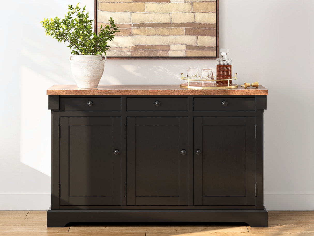 Furniture City - MS - Ashley Furniture - Wildenauer Dining Room - Dining Room Buffet / Brown/Black - D634-80