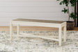 Furniture City - MS - Ashley Furniture - Bolanburg Dining Bench - Large UPH Dining Room Bench / Two-tone / 50"W x 15"D x 20"H - D647-00