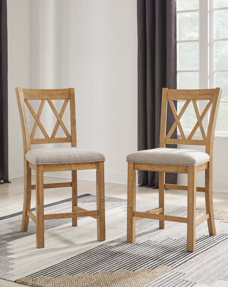 Furniture City - MS - Ashley Furniture - Havonplane Dining Room - Barstool (Set of 2) / Brown - D773-124X2