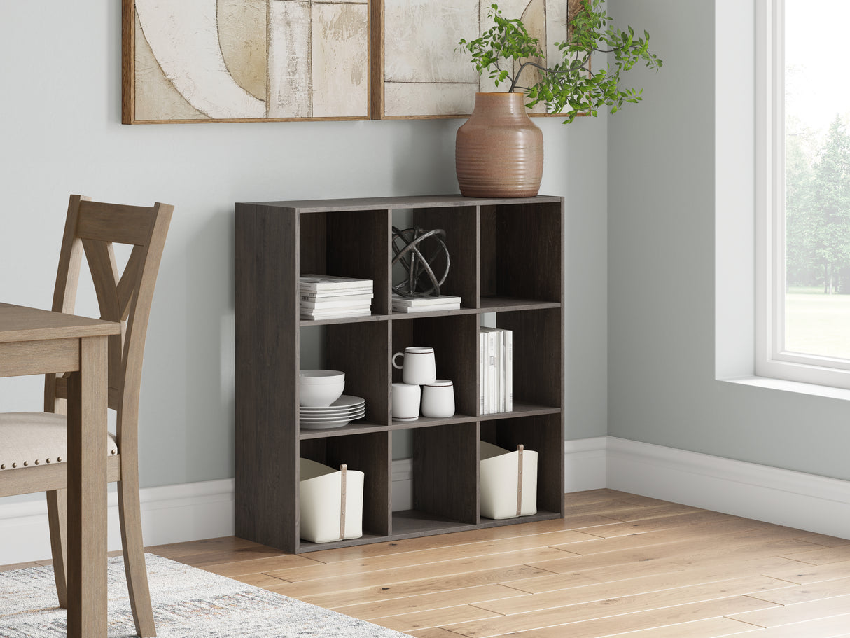 Furniture City - MS - Ashley Furniture - Piperton Nine Cube Organizer - Nine Cube Organizer / Charcoal - EA5514-3X3