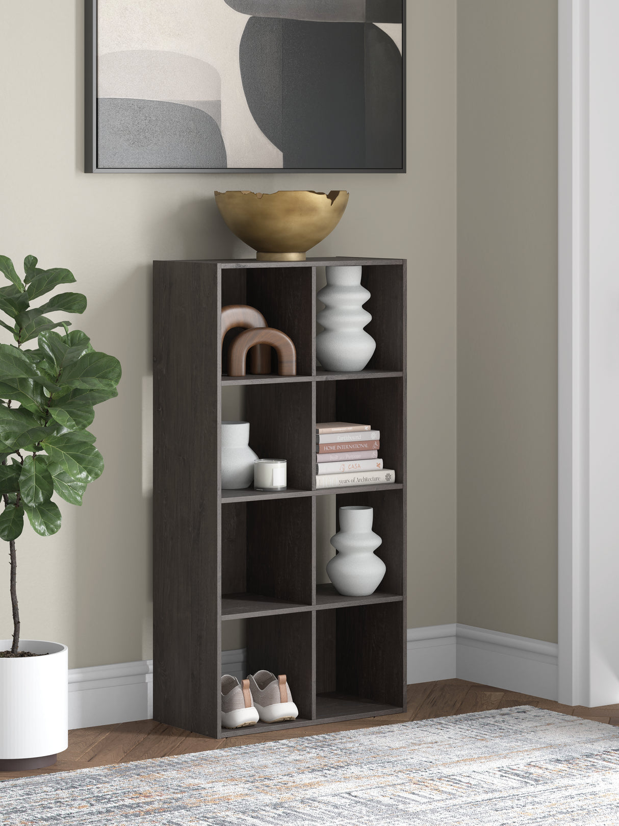Furniture City - MS - Ashley Furniture - Piperton Eight Cube Organizer - Eight Cube Organizer / Charcoal - EA5514-4X2