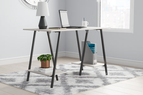 Furniture City - MS - Ashley Furniture - Bayflynn Office Desk - Home Office Desk / White/Black - H288-27