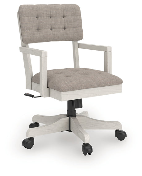 Furniture City - MS - Ashley Furniture - Robbinsdale Home Office Desk Chair - Home Office Desk Chair (1/CN) / Antique White - H742-01A