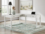 Furniture City - MS - Ashley Furniture - Robbinsdale Office Desk - L-Shaped Home Office Desk / Antique White - H742H1