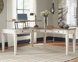 Furniture City - MS - Ashley Furniture - Realyn Office Desk - 2-Piece Home Office Desk / White/Brown - H743H2