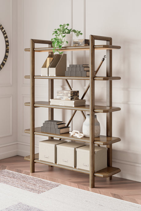 Furniture City - MS - Ashley Furniture - Roanhowe Bookcase - Bookcase / Brown - H769-70