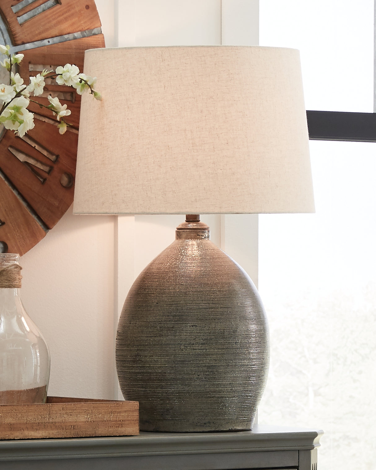 Furniture City - MS - Ashley Furniture - Joyelle Lighting - Table Lamp (Set of 2) / Gray - L100744X2